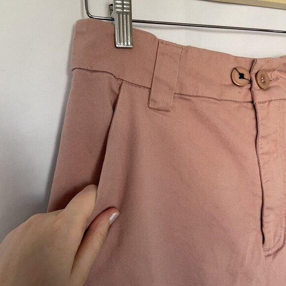 BDG Urban Outfitters Womens Cargo Pants Elastic Cuffs Buttons size L Mauve Pink - Picture 2 of 9